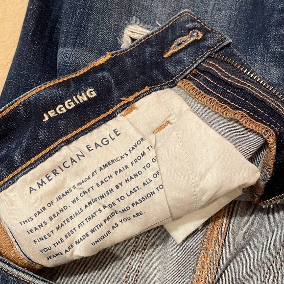 price drop American Eagle jean faux ripped jegging size 4long - Picture 9 of 10